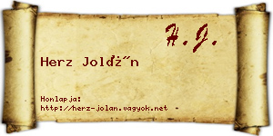 Herz Jolán névjegykártya
