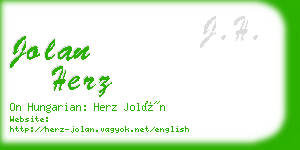 jolan herz business card